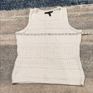 White House Black Market Ivory Knit Tank Top